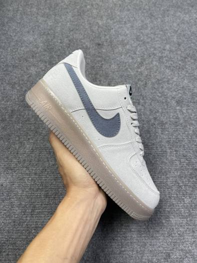 Giày Nike Air Force 1 Low Da Lộn Xám nam nữ, kèm hộp giày bảo vệ, giấy gói, bill