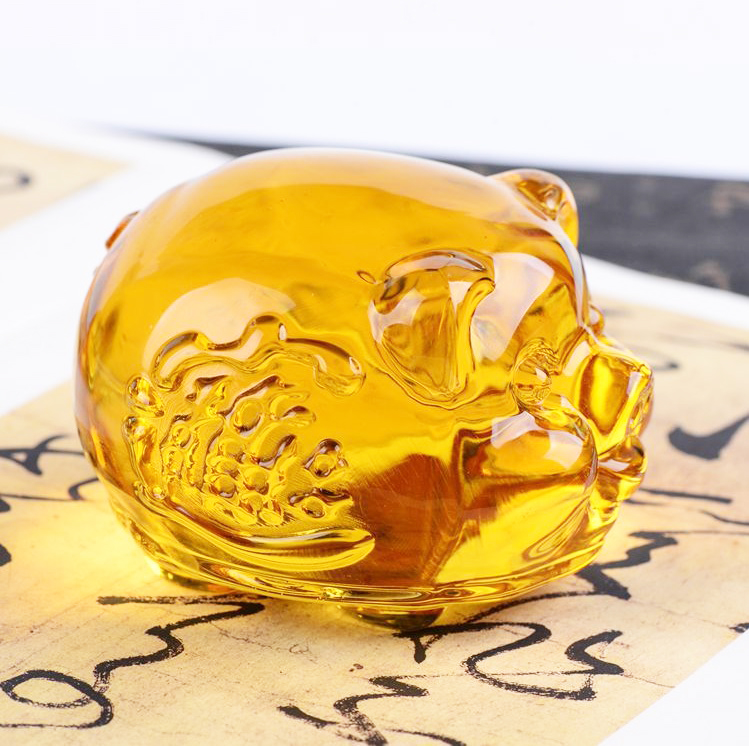 Heo Vàng Nhí, Lợn Vàng Nhí Pha Lê kích cỡ NHỎ 100 gram / Crystal Gold Pig Zodiac tượng trưng cho sự may mắn trong việc đạt được sự giàu có