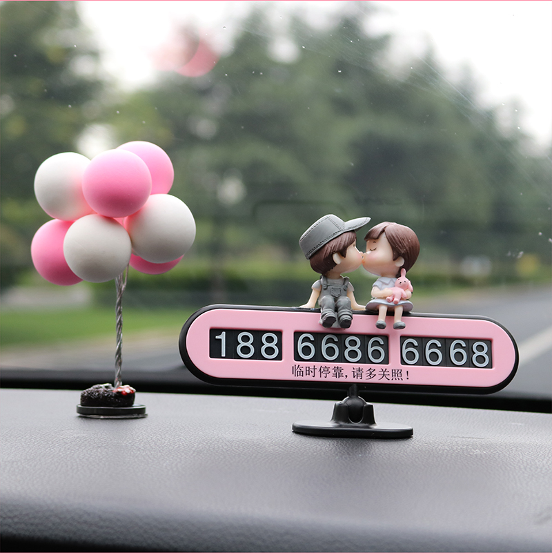 Bảng ghi số điện thoại đỗ xe ô tô kèm decor xinh xắn