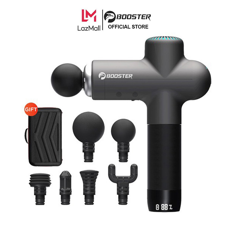 BOOSTER LIGHTSABER - Súng massage gun Ai Booster Lightsaber, Súng massage gun thư giãn cơ, trị liệu 4 chế độ, 5 tốc độ, 5 đầu, công suất 126W  - Hãng phân phối chính thức