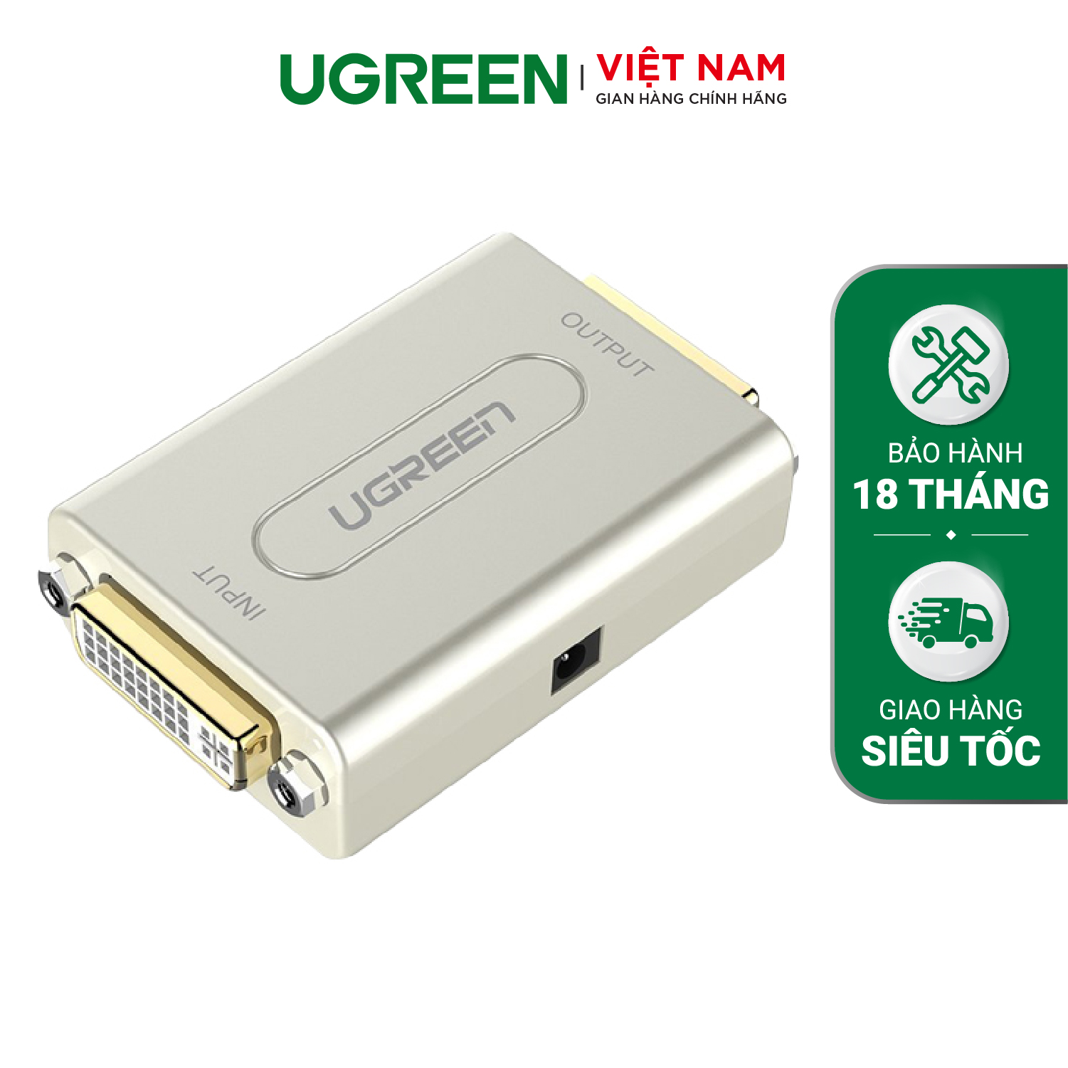 Bộ khuyếch đại + nối dài dvi-i 24+5 1080p độ phân giải cao vỏ hợp kim đầu mạ vàng ugreen 40266 - hàng phân phối chính hãng - bảo hành 18 tháng