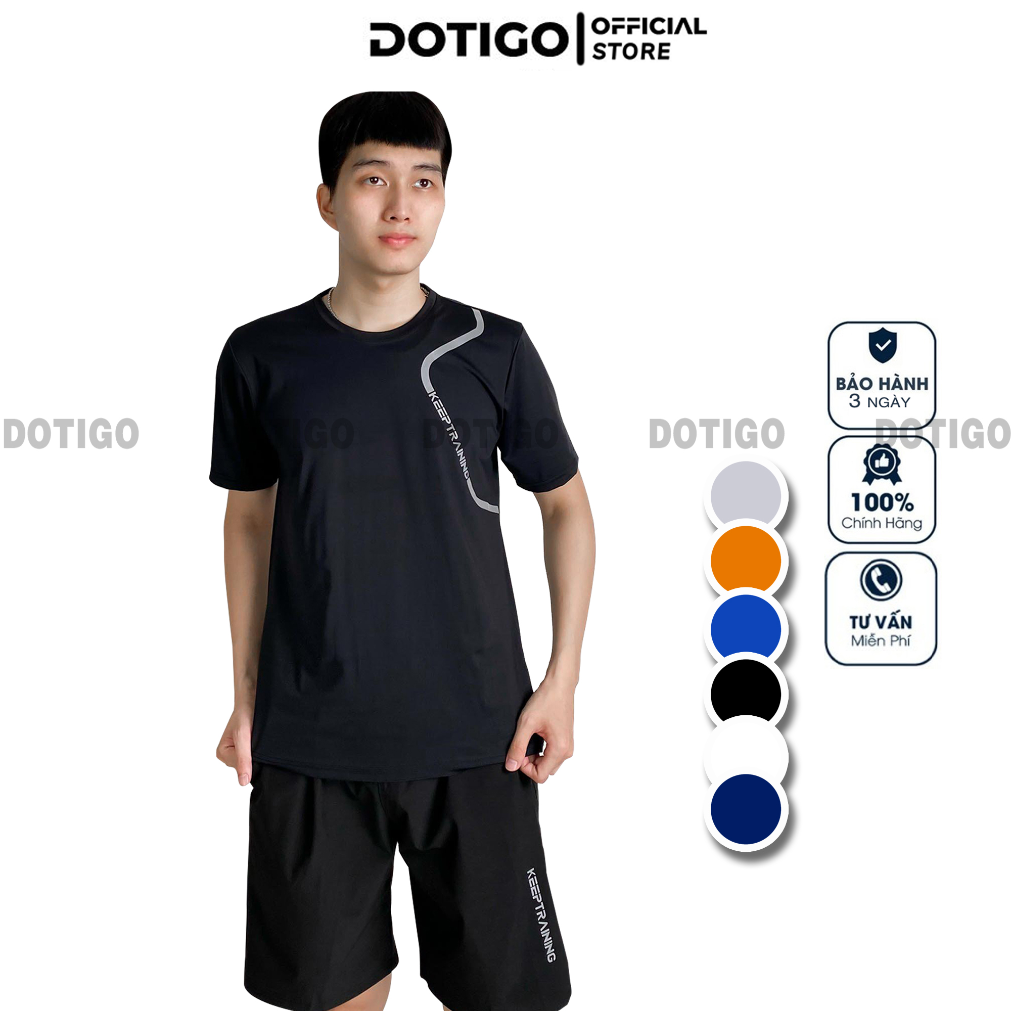 Bộ quần áo nam keep training bộ thể thao mùa hè thun lạnh cao cấp dotigo bn03