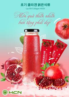 Bột Collagen Lựu Đỏ Hàn Quốc 20 Gói 3g - Bổ Sung Collagen Giúp Đẹp Da