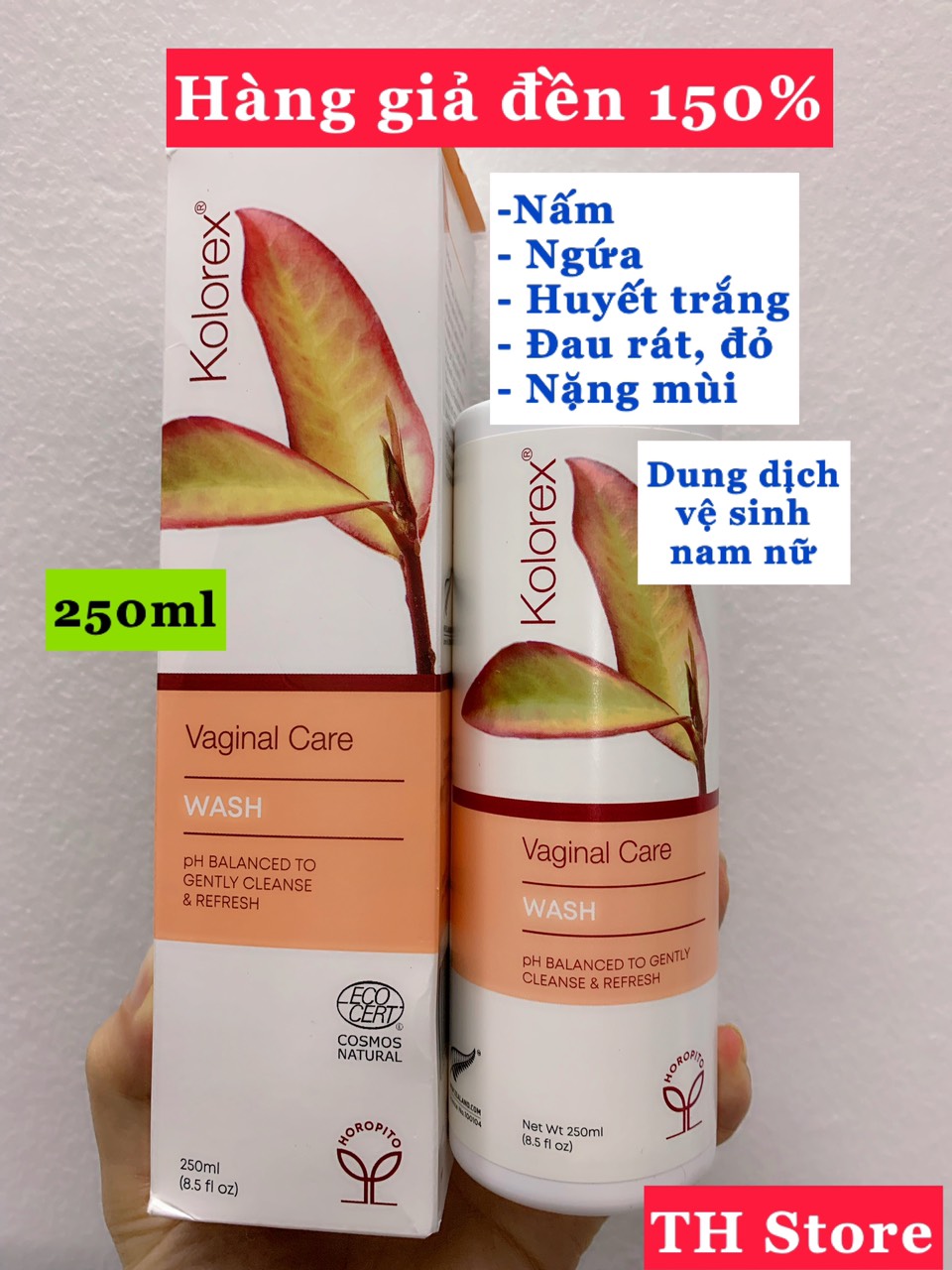 Bill, hàng Air, Dung tích 250ml dịch vệ sinh phụ nữ Kolorex Vaginal Wash loại bỏ khí hư, mùi hôi, ngứa, nấm, đau rát vùng kín, hàng nội địa New Zealand