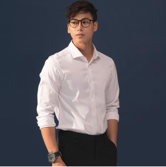 Áo somi nam công sở. somi lụa 2 màu đen trắng chất lụa mềm mịn, phong cách lịch sự