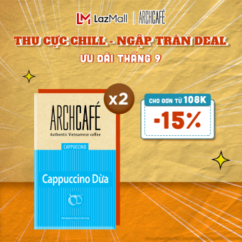 Combo 2 hộp Cappuccino Dừa - Cà phê hòa tan Archcafe (Hộp 12 gói x 20g)