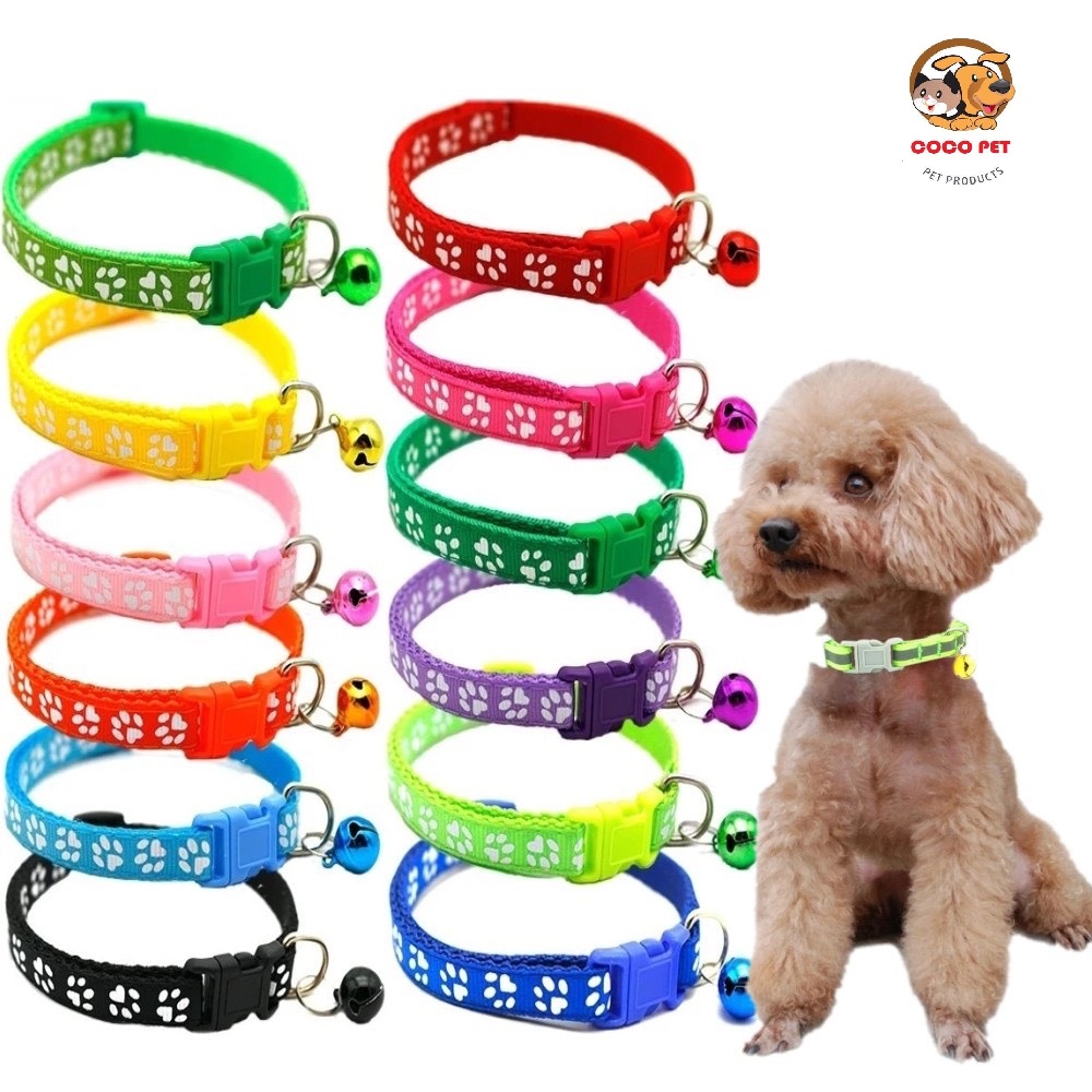 Vòng Cổ Chó Mèo, Thú Cưng Gắn Chuông Chất Liệu Dù Đan Họa Tiết Siêu Đẹp
