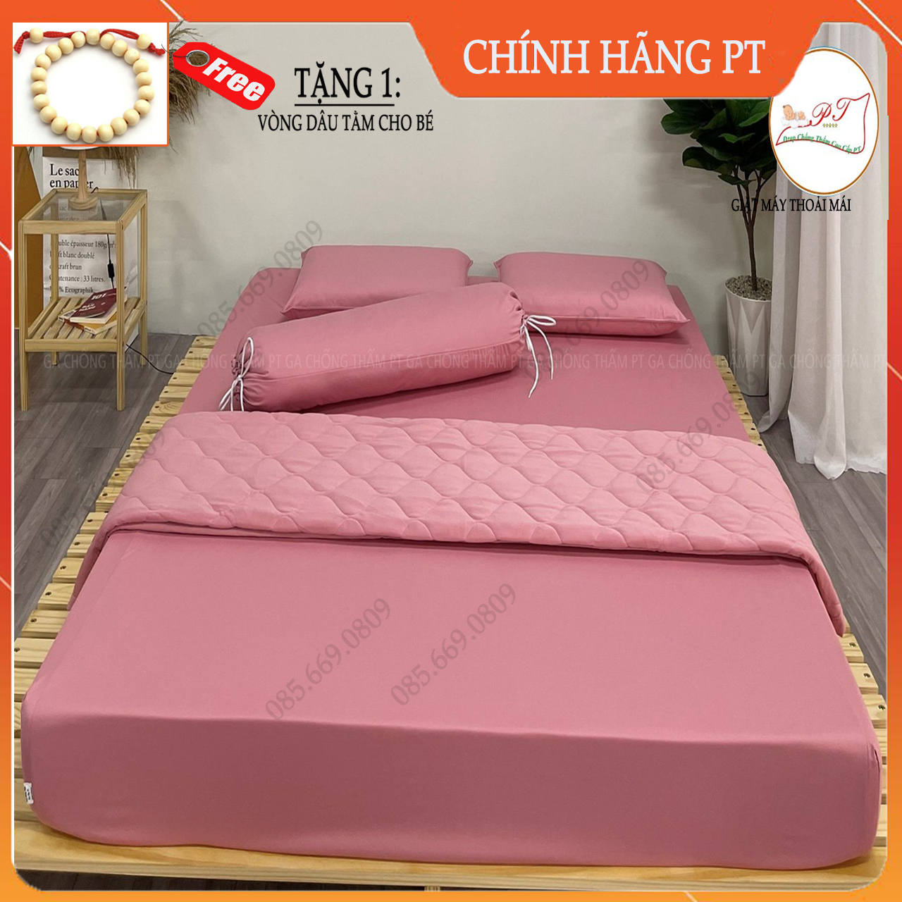 Drap chống thấm cotton chính hãng PT, ga chống thấm cho bé cao cấp không nóng không bí lưng, không sột soạt
