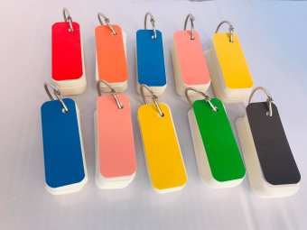 1000 thẻ flashcard trắng 3x8 cm SIÊU DÀY tặng kèm 10 khoen bìa màu ngẫu nhiên