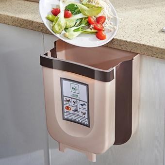 Thùng Rác Gấp Gọn Thông Minh Mini Có Ngăn Để Túi Đựng Rác Tiện Lợi, Dùng Để Treo Tủ Bếp