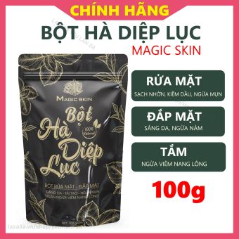 Bột hút mụn đắp mặt trắng da Hà Diệp Lục MAGIC SKIN ngừa mụn cho làn da khỏe đẹp, sáng mịn