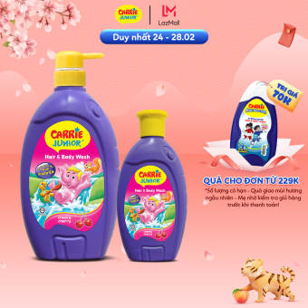 Combo Sữa Tắm Gội cho bé Carrie Junior Hương Cherry: 700g + 280g