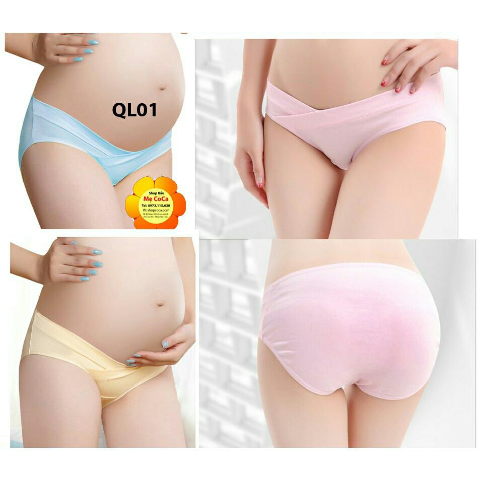 Quần lót cạp chéo cho bà bầu, chất cotton