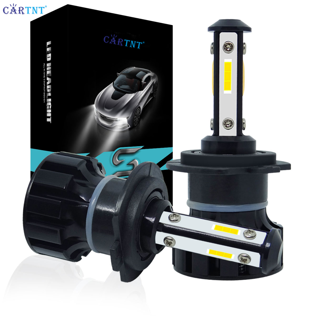 2PCS CarTnT Super H11 LED Headlight mini H11 LED H7 H8 H9 H11 HB3 HB4 9005 9006 Auto Lamp Led Bulb 12V car Lights Headlamp 6000K White 80W ราคา 402 บาท*ส่งฟรี