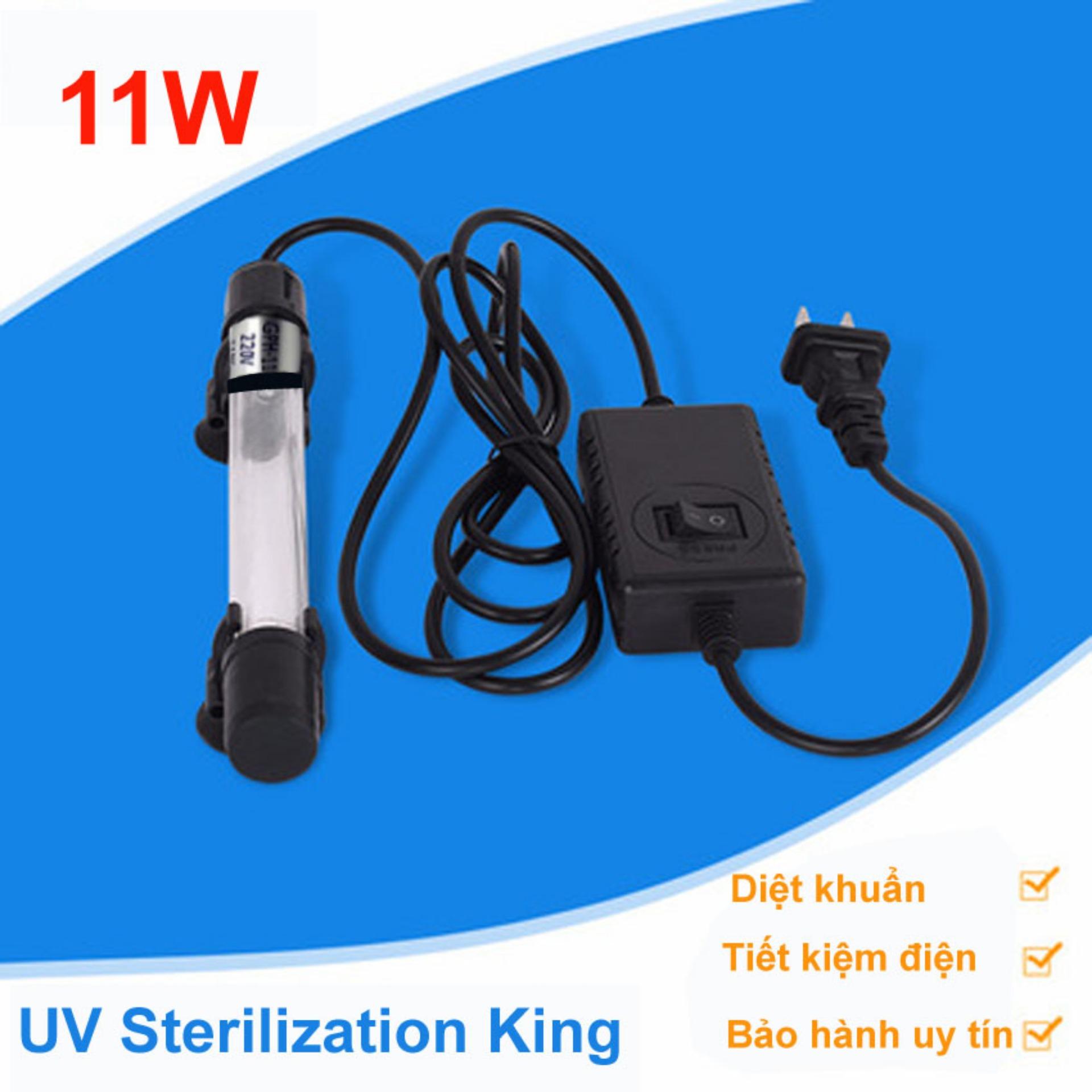 Đèn UV hồ cá King Sterilization 11W cao cấp, diệt khuẩn diệt tảo dùng cho hệ thống lọc hồ cá koi, lọc nước hồ cá