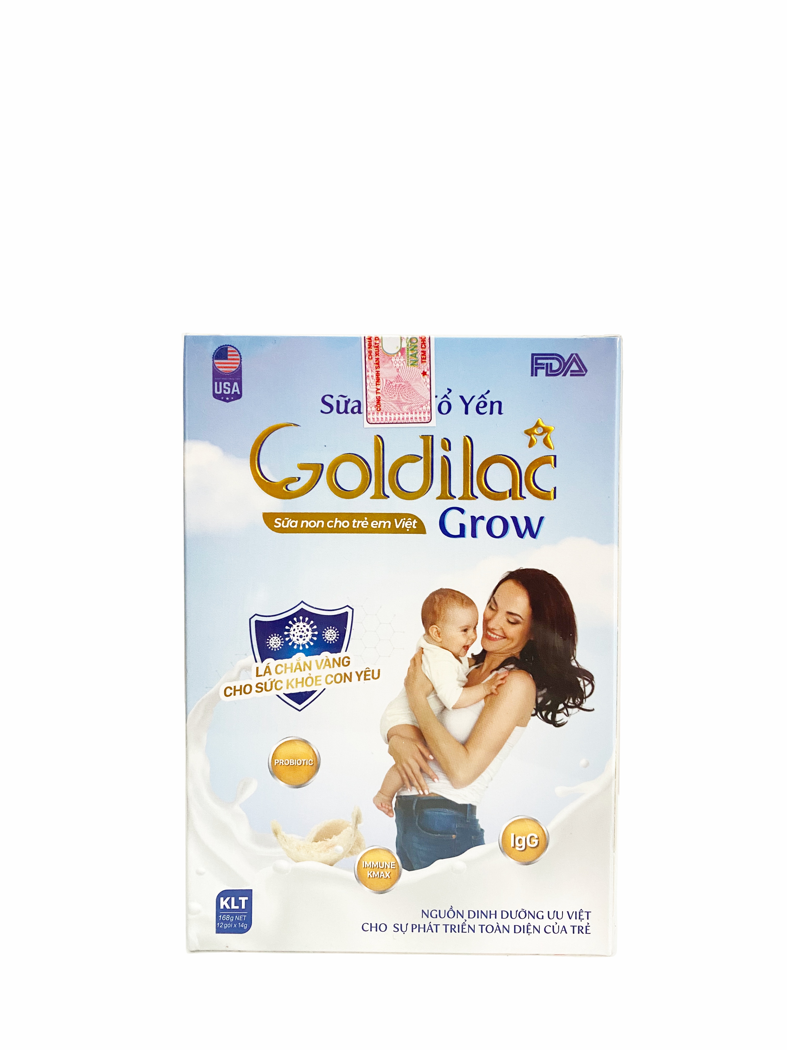 Sữa non tổ yến Goldilac Grow 1 hộp 12 gói (14g/gói)