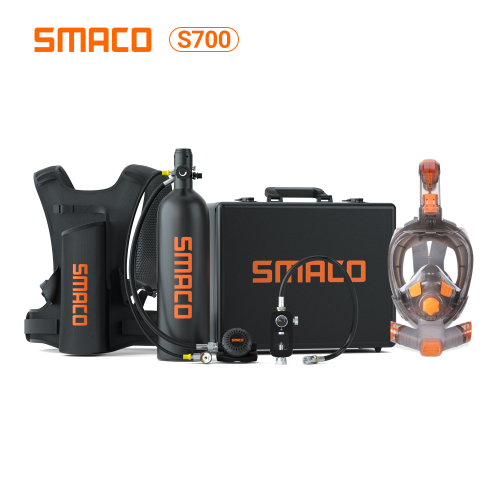SMACO S700 2L accessories diving portable Mini Scuba Diving Certified tank diving backup sxc-25-min tank Air tank dress South water oxygen breathing apparatus with aluminum Hard Case ราคา 20,985 บาท*ส่งฟรี