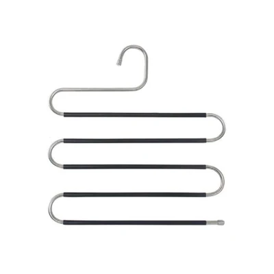 [SG READY STOCKS]Pants Hangers S-type Stainless Steel Trousers Rack 5 layers (2)