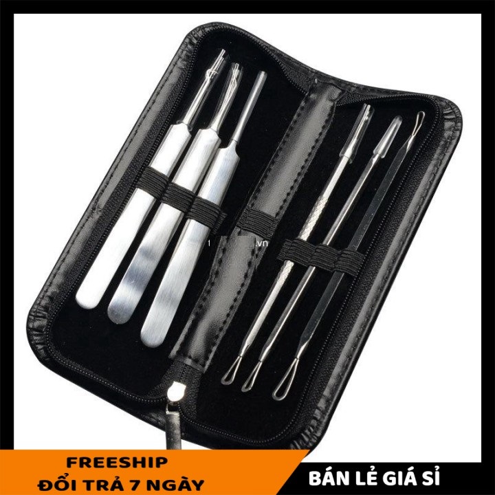 Bộ dụng cụ nặn mụn chuyên nghiệp, dụng cụ nặn mụn an toàn tại nhà làm sạch da mặt bị mụn để đảm bảo da không bị nhiễm trùng sau đó.