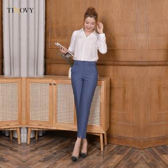 Đồ Bộ Công Sở TINOVY Áo Sơ Mi Vải Tơ, Quần Cotton A2216 Q2216