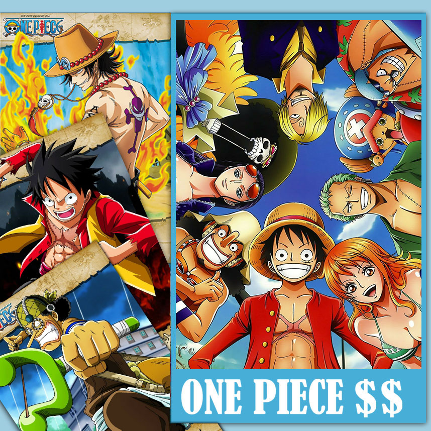 Poster One Piece -Bộ 10-30 tranh - Chất liệu giấy dày đẹp khổ A4, A5