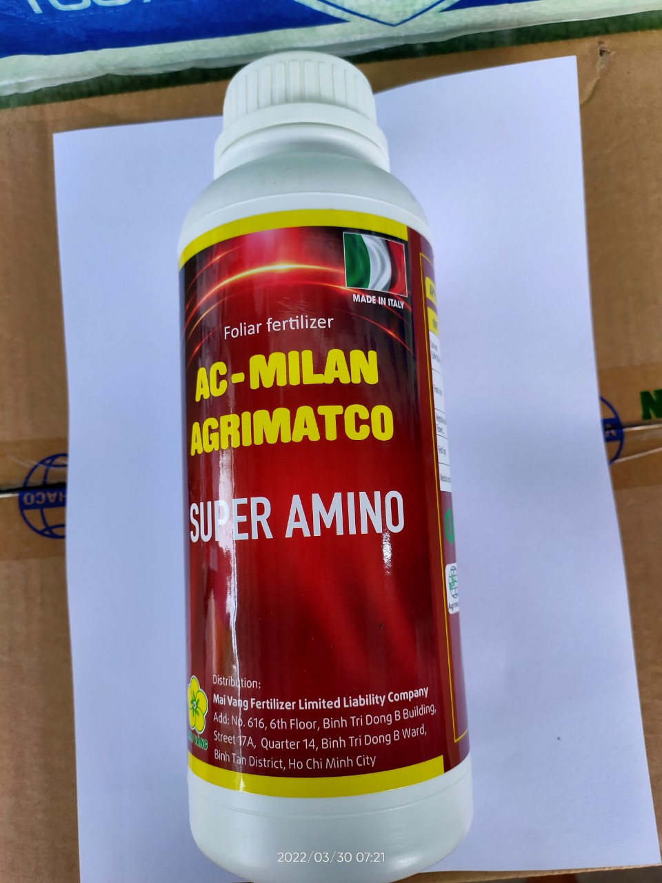 Amino supper Phân bón hữu cơ nhập khẩu Ý chai 1 lít Xanh lá mập đọt phóng đọt