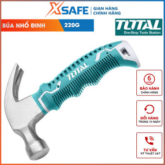 Búa nhổ đinh mini TOTAL THTM7386D trọng lượng 226g(8oz) búa cầm tay mini chất liệu thép hợp kim cr-v siêu cứng chổng rỉ sét dùng cho gia đình, cơ khí nhỏ, gọn, tiện lợi [CHÍNH HÃNG][XSAFE]