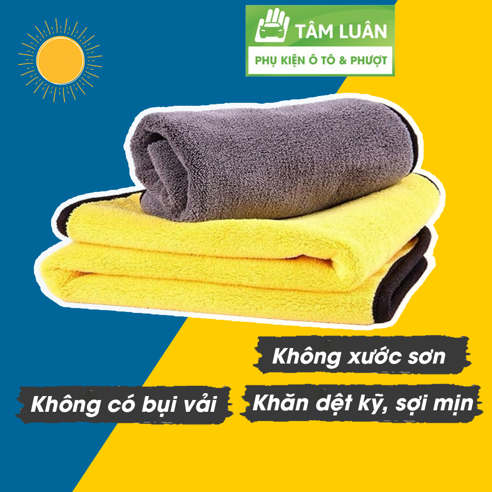 Bộ 3 khăn lau xe ô tô cao cấp gia dụng đa năng siêu thấm microfiber Tâm Luân không để lại bụi vải không để lại vệt nước không phai màu, khăn lau xe, khan lau xe, khan lau xe oto, khăn lau xe hơi, khăn microfiber
