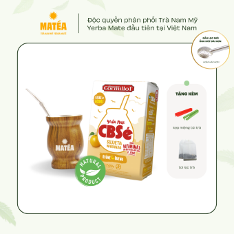 Trà Yerba Mate Vị CAM QUÝT 500gr CBSe Silueta Naranja + Cốc Gourd kèm ống hút Bombilla tặng kẹp trà + túi lọc