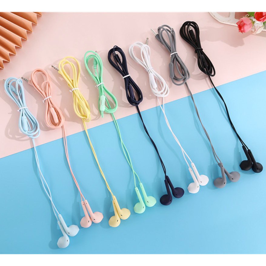 Tai nghe U19 rắc cắm 3.5mm màu sắc Macaron tùy chọn