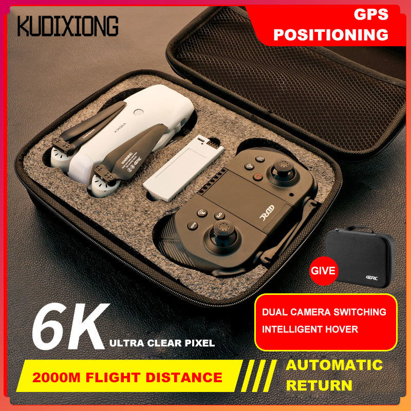KUDIXIONG F10 โดรนพับได้ ภาพถ่ายทางอากาศ ตำแหน่ง GPS อัจฉริยะคู่ กลับบ้าน โดรน 6K เครื่องบินควบคุมระยะไกล