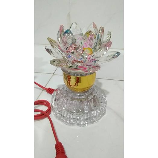 Đèn pha lê trang trí bàn thờ cao 15cm thủy tinh