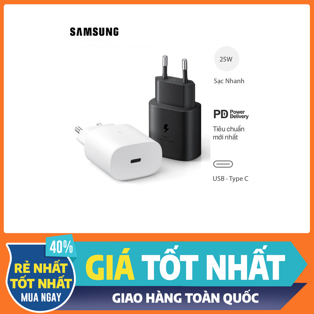 Củ sạc nhanh Galaxy Note 10 chính hãng, Cốc sạc nhanh Samsung 25W Zin cổng Type C