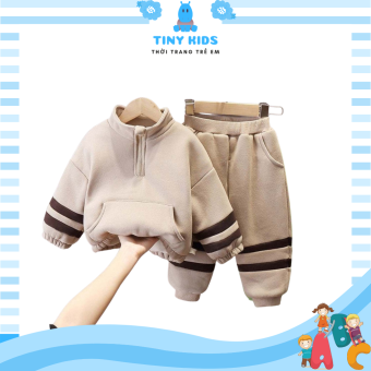 Bộ nỉ bé trai TINY KIDS, Bộ đồ cho bé , chất nỉ bông cực ấm cho bé trai gái  từ 6-27kg