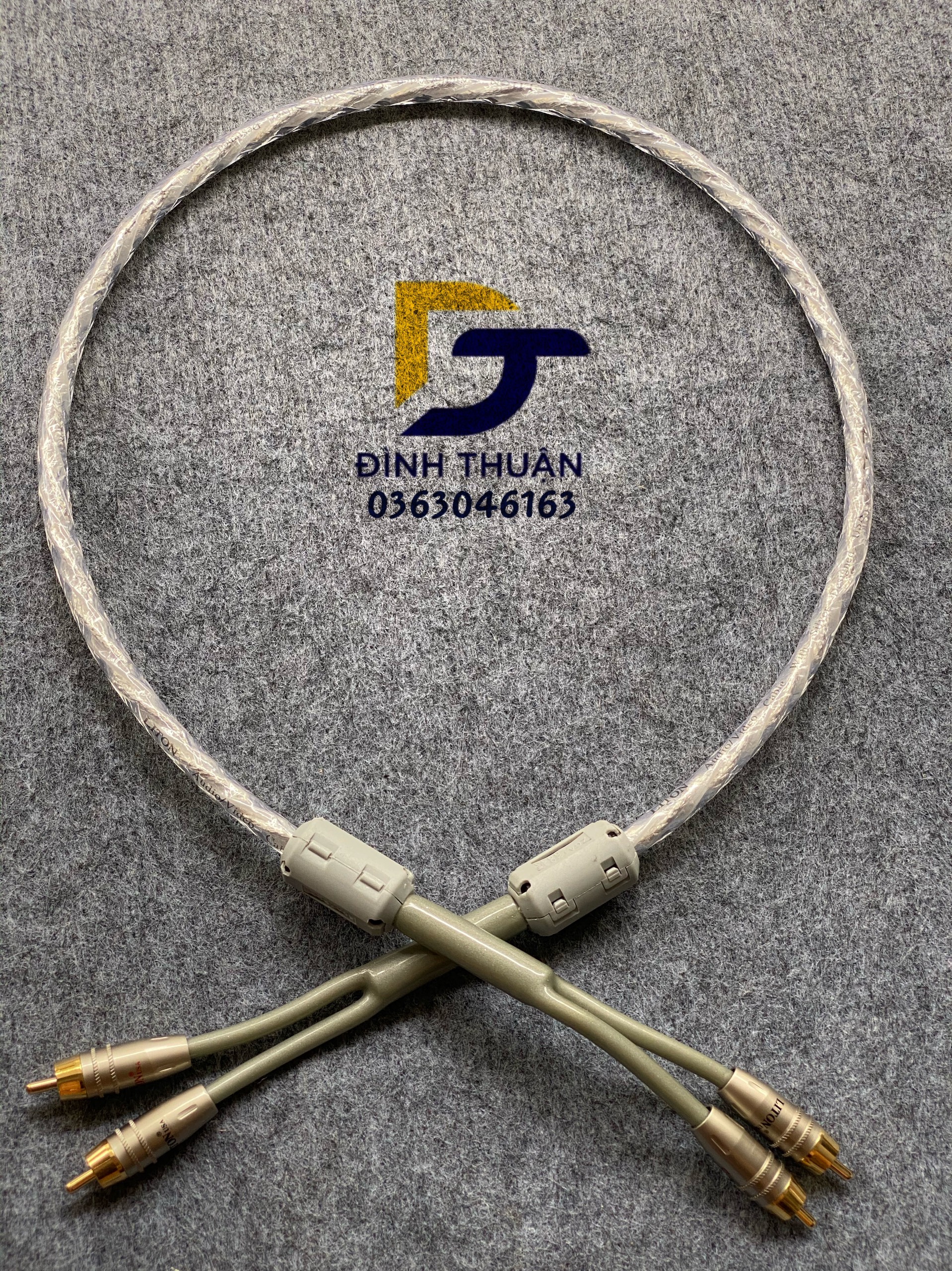 Dây av bãi liton bạc kèm cục chống nhiễu dài 1m