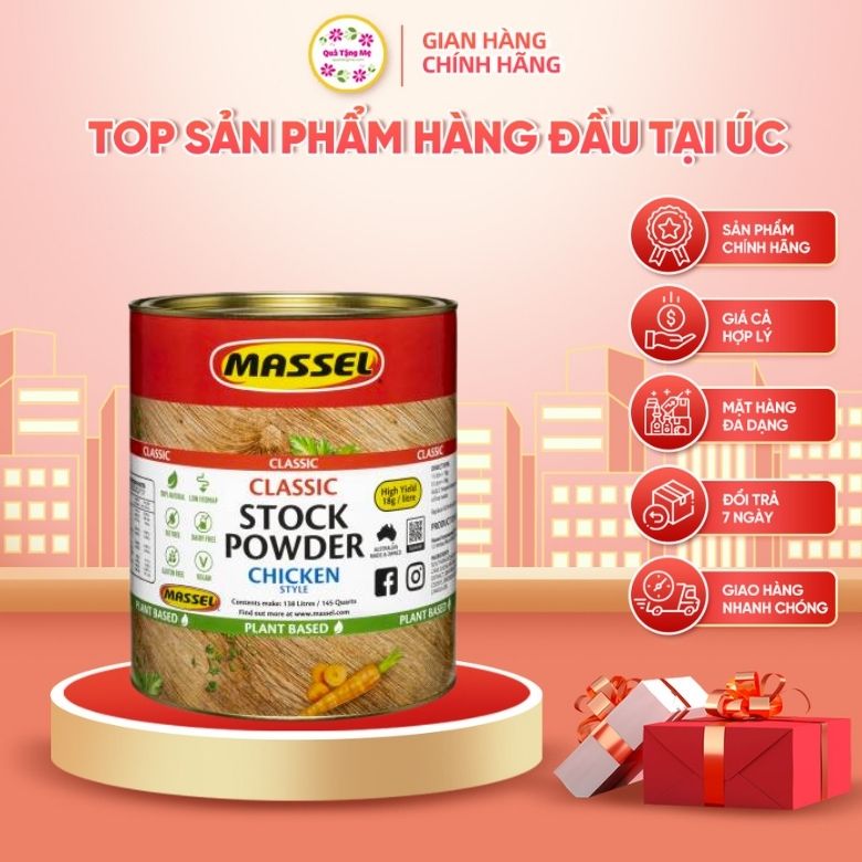 Hạt nêm Massel Vị gà lon lớn 2,5kg Massel Chicken Stock powder 2.5kg