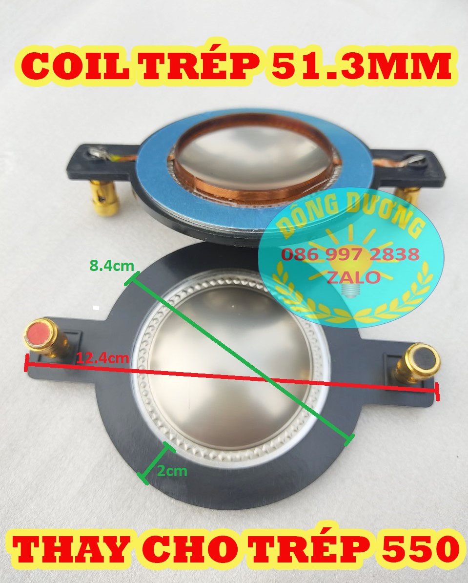 Côn 51.3 có cọc - coil loa treble - màng titan - dây đồng - giá 1 cái