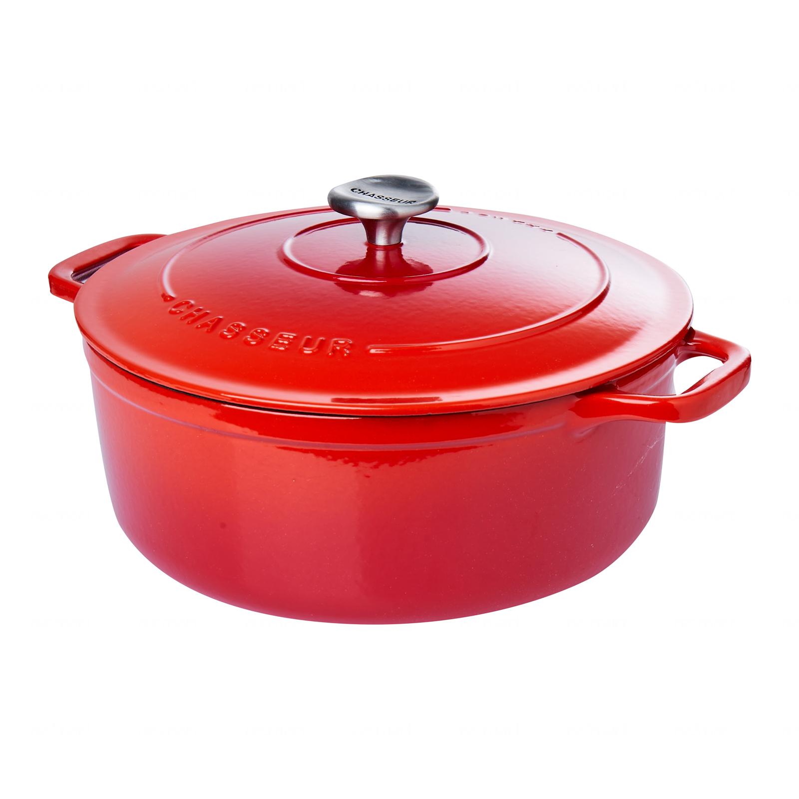 Chasseur Cast Iron Round Casserole, Ruby Red