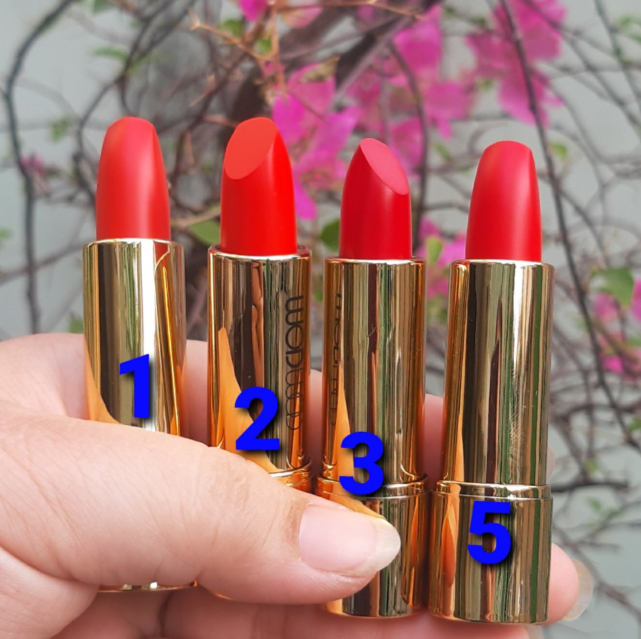 [Cam Đỏ] Son Lì WODWOD Diamond Dạng Thỏi Bấm nút