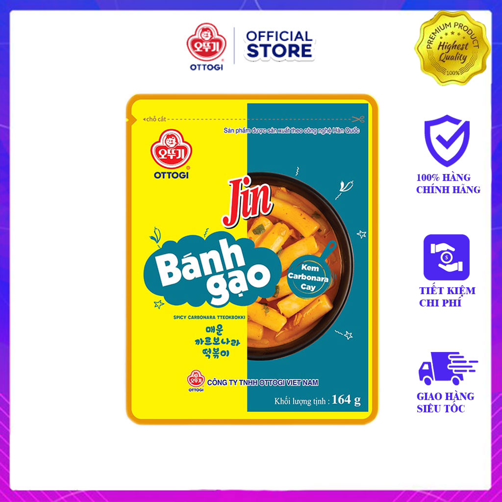 Bánh gạo Ottogi Jin kem Carbonara Cay 164g