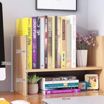 Kệ máy tính và kệ sách đa năng 9 thanh, Kệ sách để bàn bằng gỗ tiện lợi, Giá đựng sách để bàn nhỏ gọn đa năng, Kệ 9 thanh gỗ để bàn đa năng