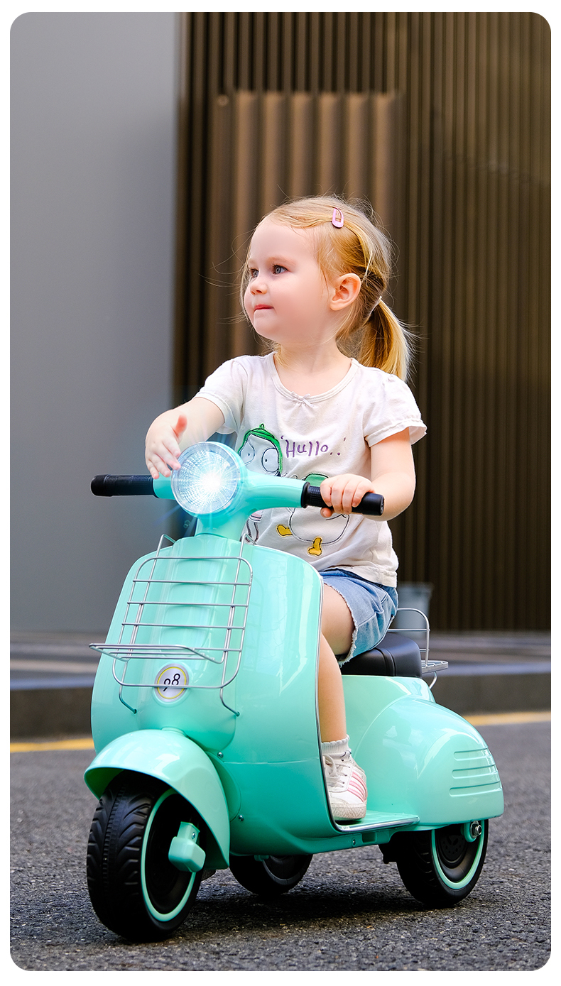 Xe máy điện trẻ em VESPA - xe máy điện cho bé trai, bé gái tự động cao cấp