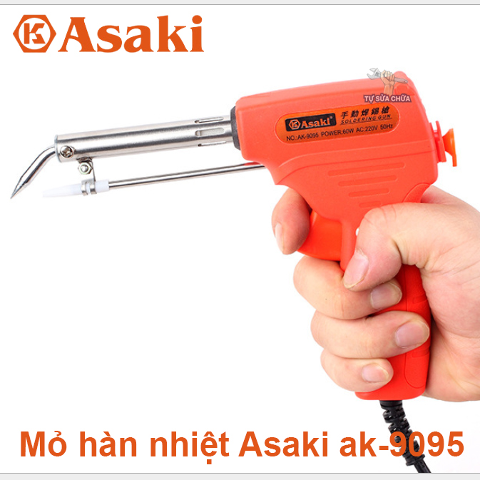 Mỏ hàn nhiệt điện tử tự động đẩy thiếc chính hãng Asaki AK