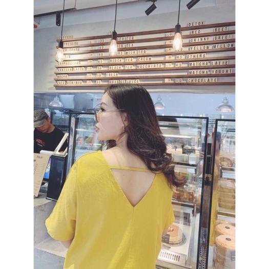 Váy thụng dúm ngực dây lưng Hana