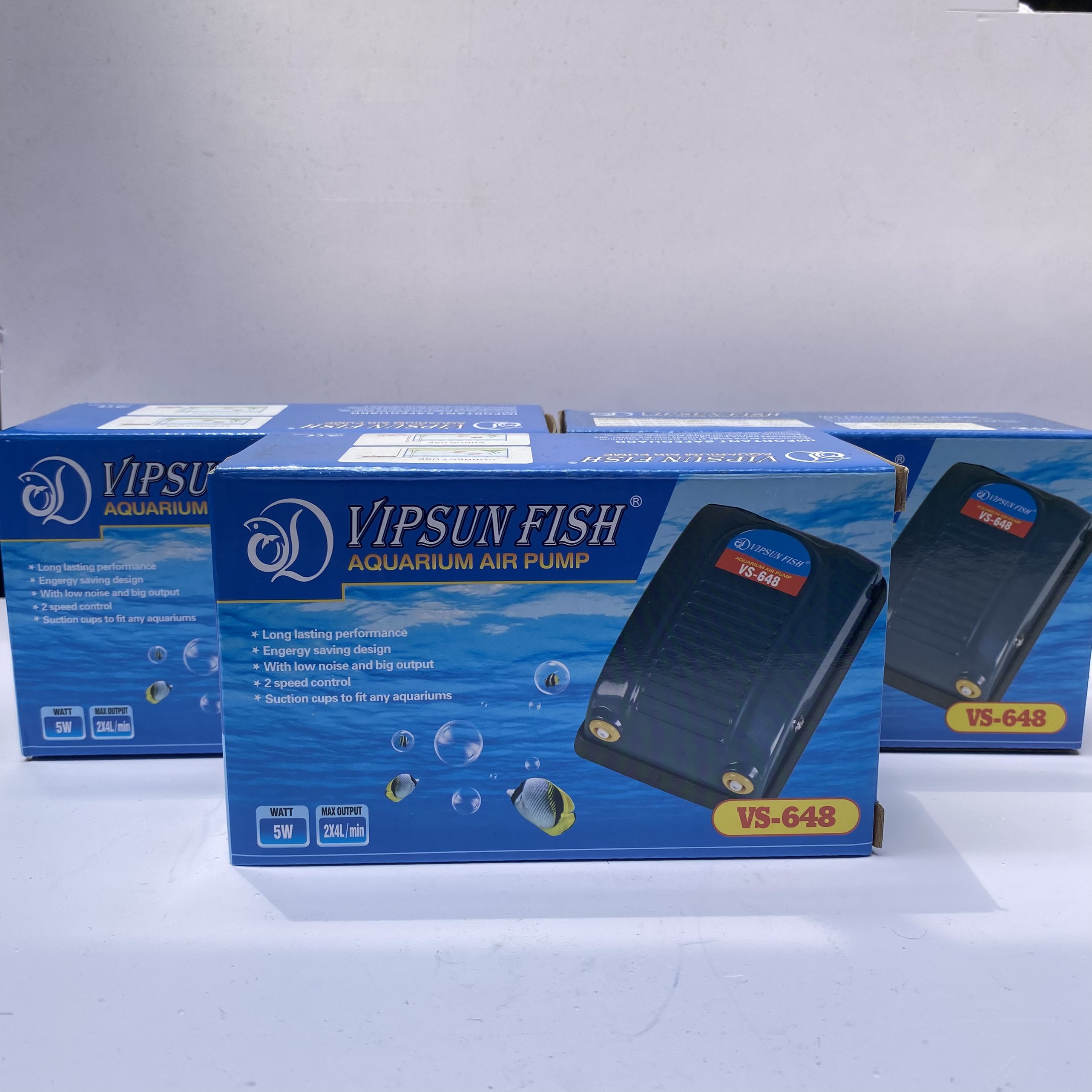 Máy sủi khí oxy vipsun fish 1 vòi vs-248a 3w, 2 vòi vs-648 5w ấp artemia, tăng cường oxy trong nước