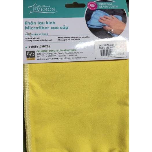 Khăn lau kính cao cấp Everon S3 40x40cm