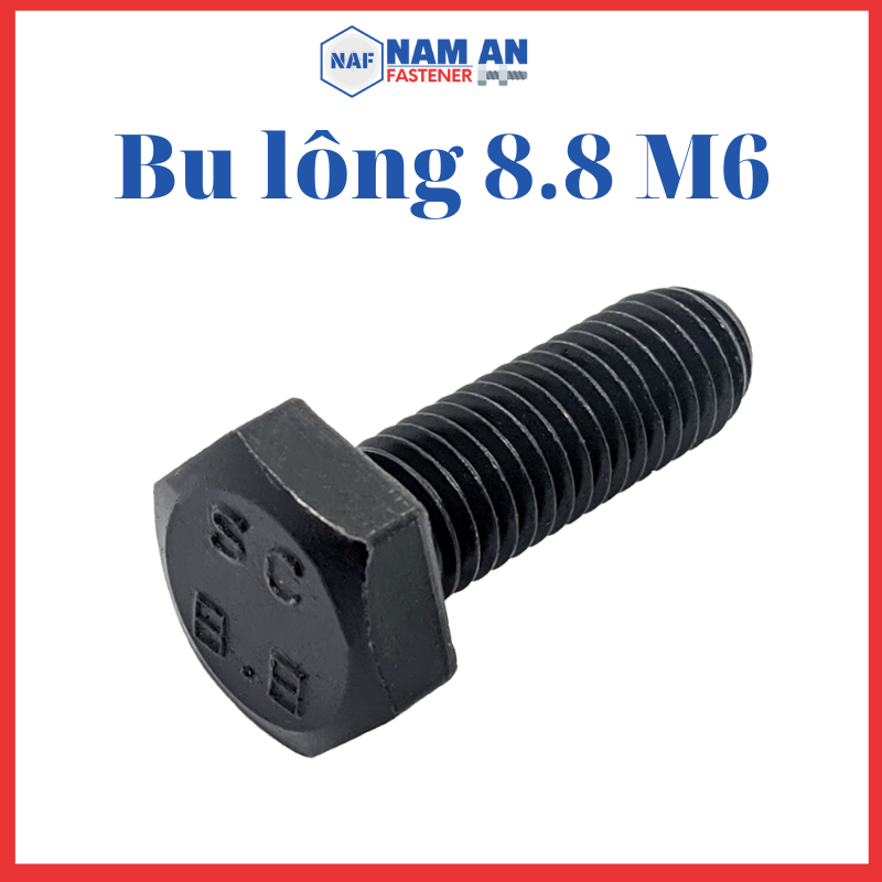 300 con bulong m6 cấp bền 8.8, bu lông lục giác m6, bu lông 8.8, chiều dài 16, 20, 25, 30mm. màu: đen, vàng, trắng