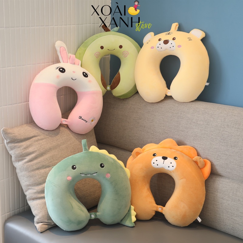 Gối chữ u tựa cổ cao su non cao cấp, gối memory foam du lịch, văn phòng, máy bay, xe hơi gcu23