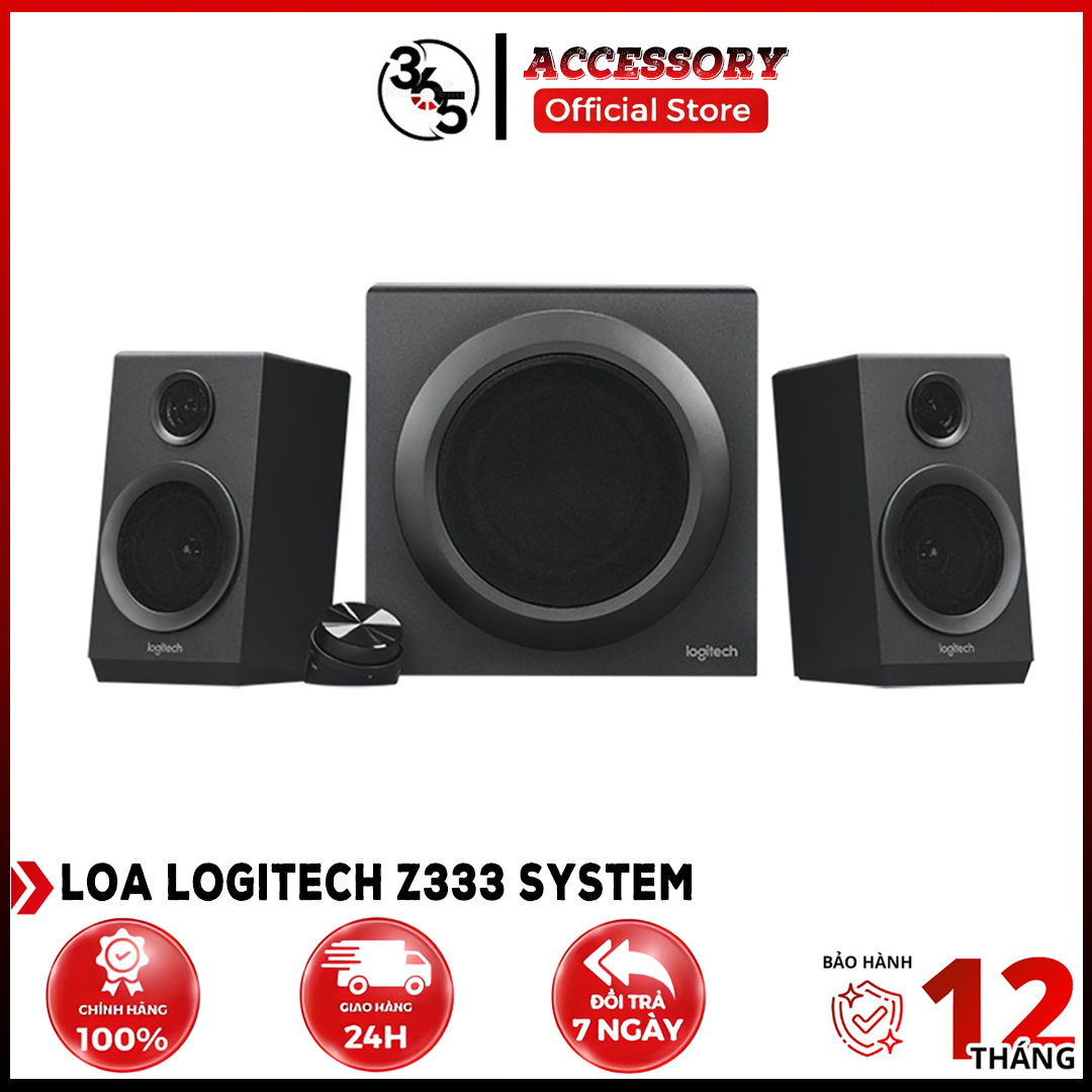 Loa logitech z333 system with subwoofer - 2.1 âm thanh rõ nét với âm trầm mạnh mẽ cho video trò chơi âm nhạc - bảo hành 12 tháng