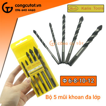 Bộ 5 mũi khoan đa năng mũi thép Tungsten 5-10.5mm
